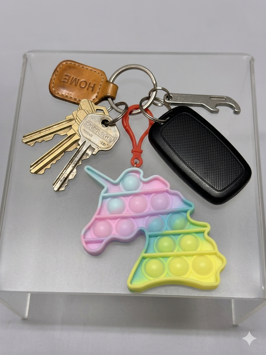 Unicorn Pop It Toy Keychain