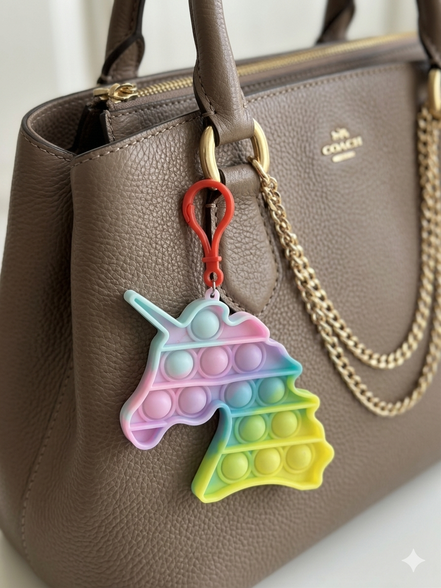 Unicorn Pop It Toy Keychain