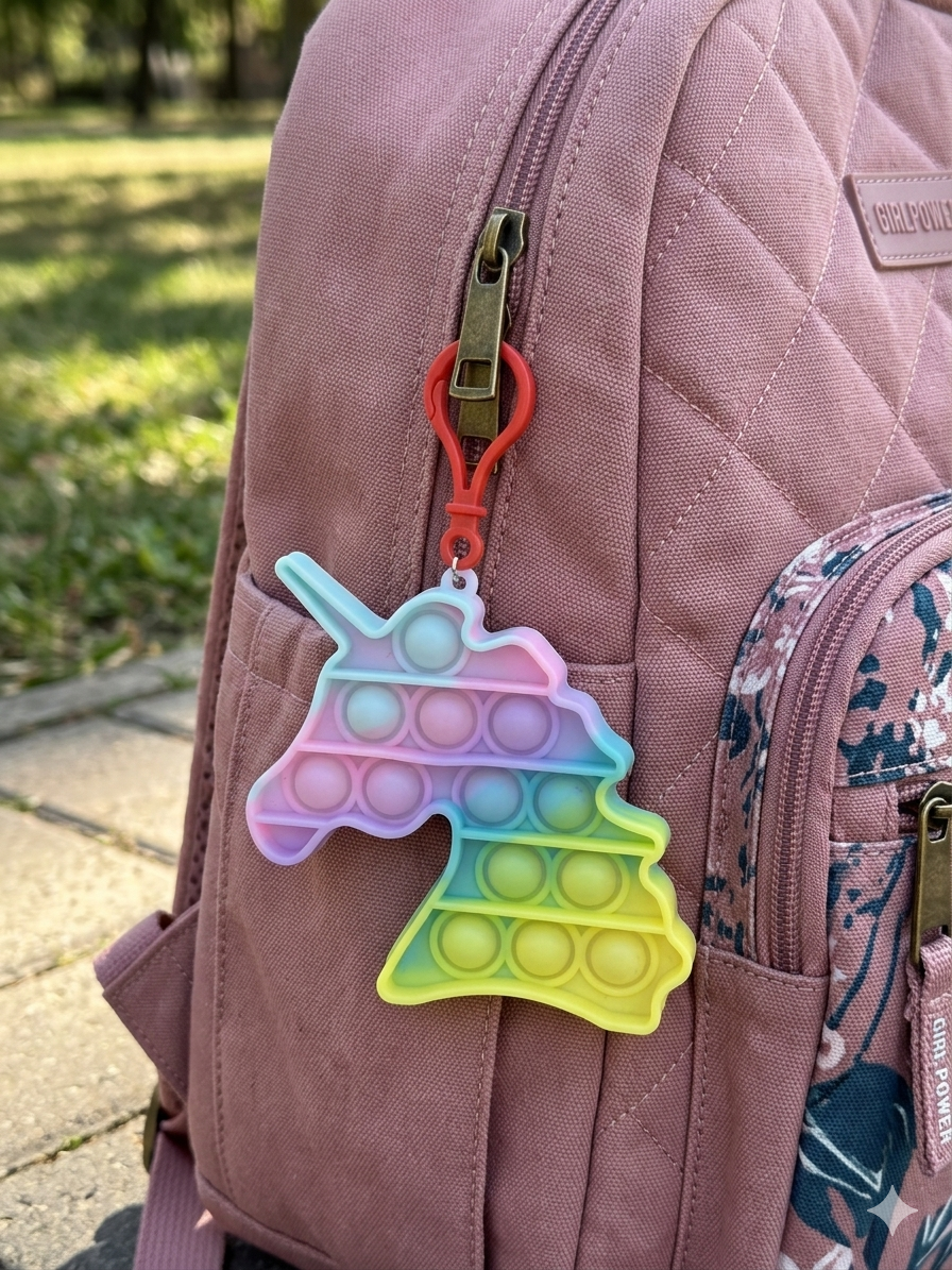 Unicorn Pop It Toy Keychain