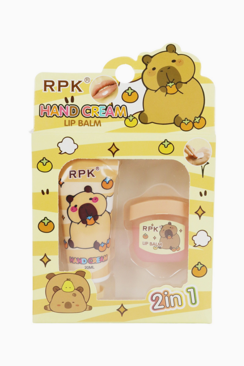 2-in-1 Capybara Hand Lotion and Lip Balm