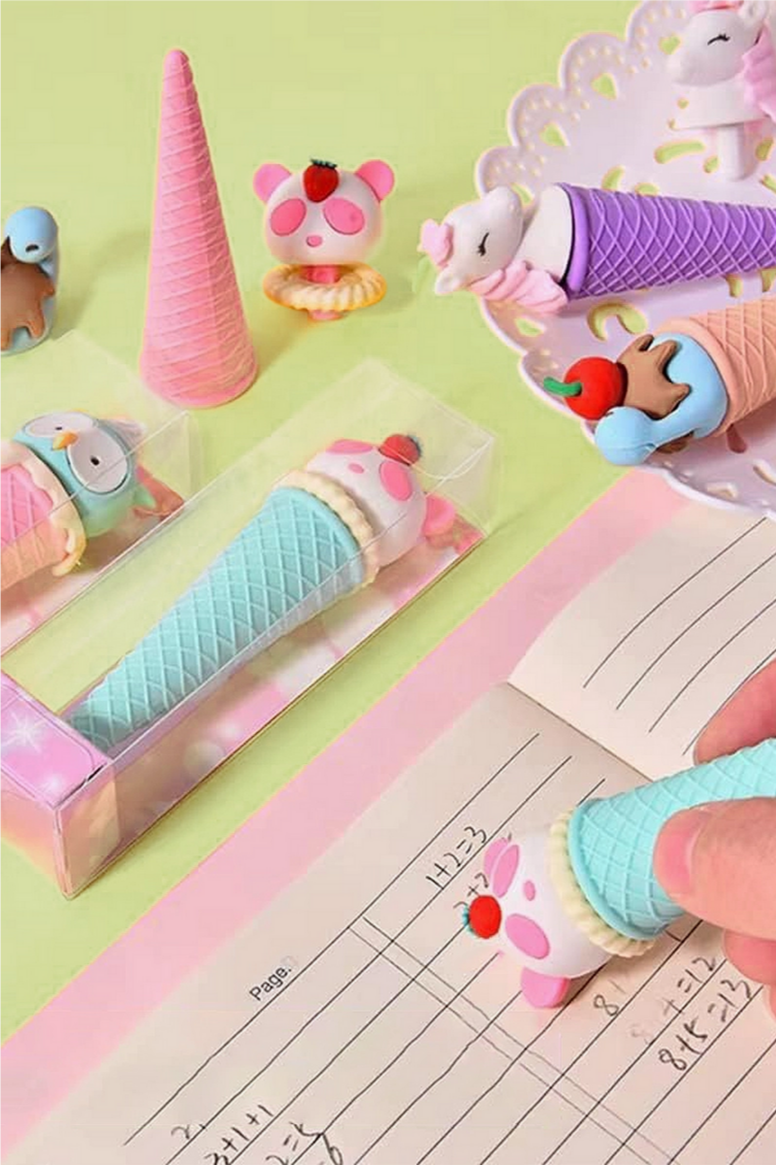 Animal Ice Cream Cone Tpu Eraser Collection