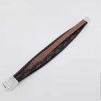 Handmade Leather Cross Men's Magnetic Buckle Bracelet -Mj/Bc