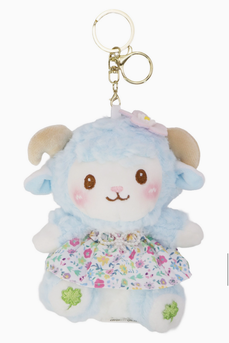 Lucky Wooly Lamb Fuzzy Stuffed Key Chain