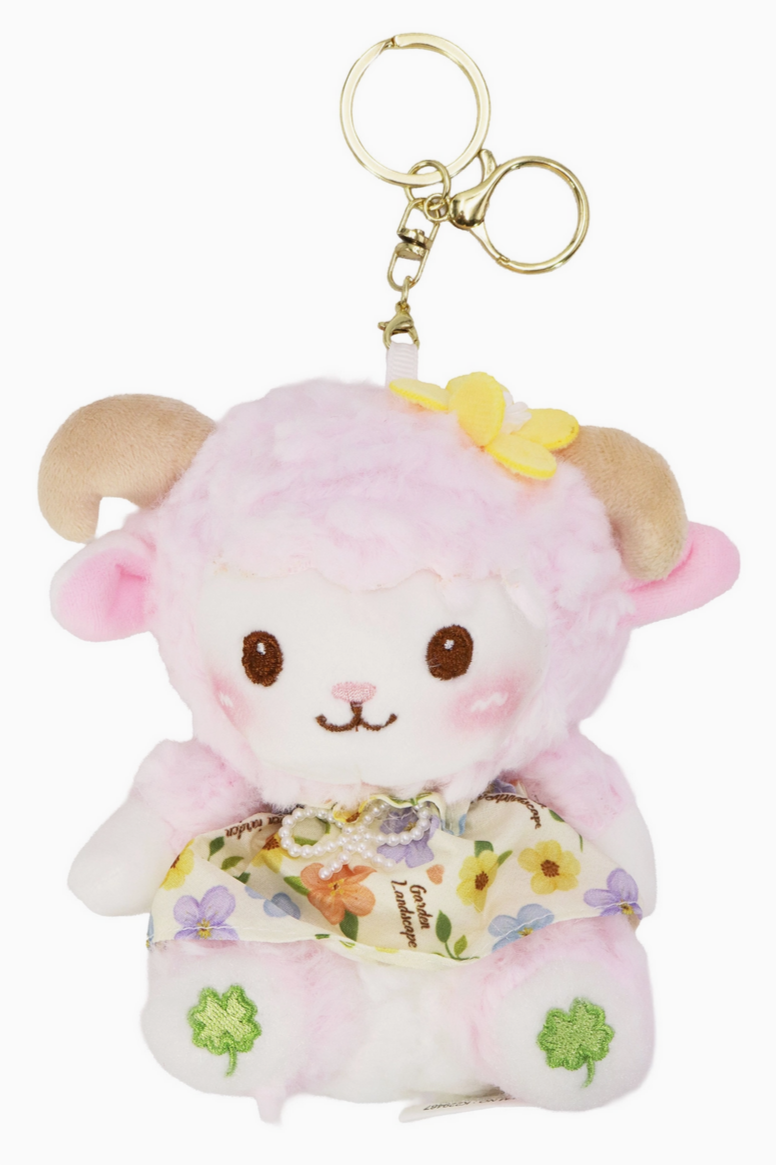 Lucky Wooly Lamb Fuzzy Stuffed Key Chain
