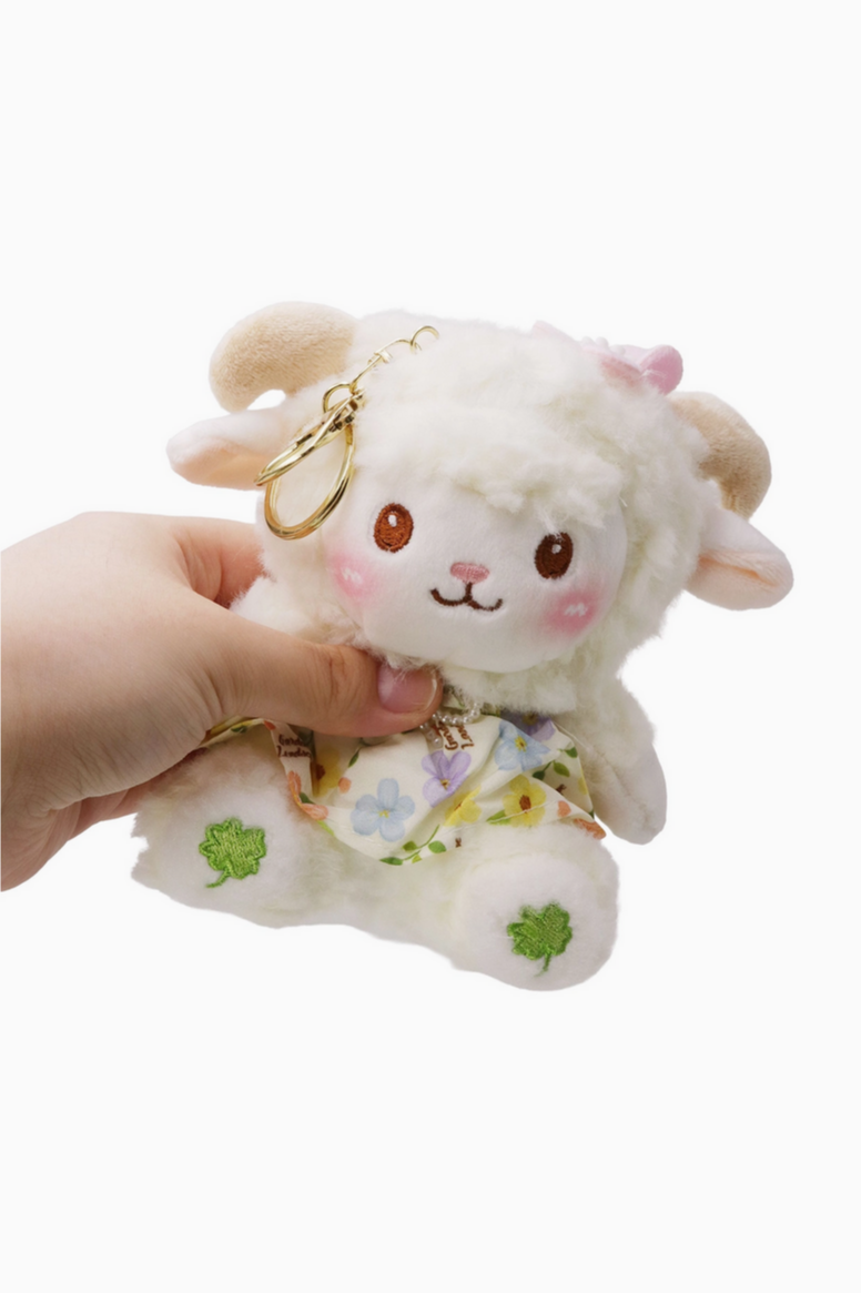 Lucky Wooly Lamb Fuzzy Stuffed Key Chain