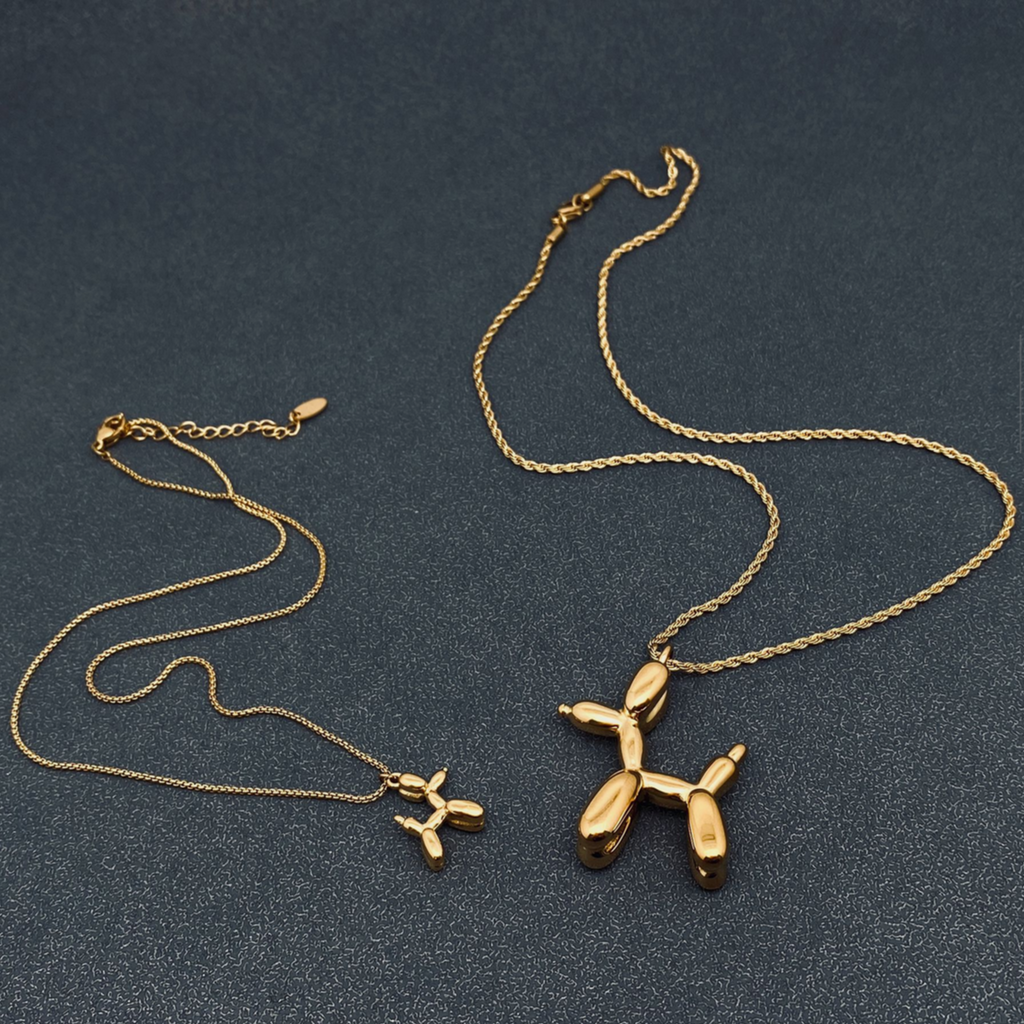 Balloon Dog 18K Gold-Plated Stainless Steel Necklace
